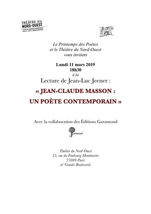 Affiche de Jean Claude Masson un poète de notre temps