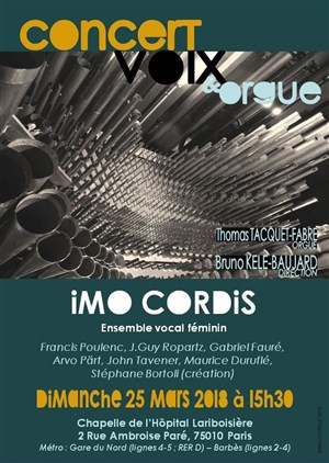 Affiche de Concert Imo Cordis voix et orgue 20e 21e siècles