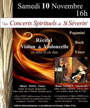 Affiche de Récital Violon & Violoncelle en solo et en duo