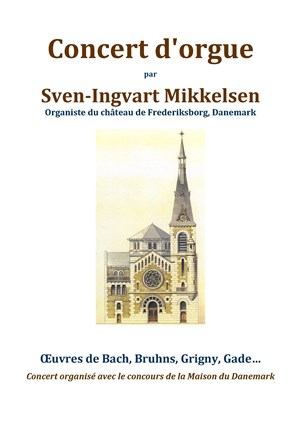 Affiche de Concert d'Orgue par Sven-Ingvart Mikkelsen