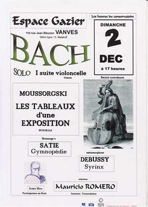 Affiche de Récital de Bach par Mauricio Romero