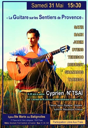 Affiche de Récital de Guitare Classique : Sur les sentiers de Provence