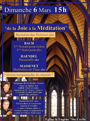 Affiche de Récital de Virtuoses en duo Violon et Alto : Bach, Haendel, Massenet