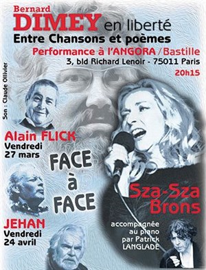 Affiche de Bernard Dimey en liberté : improvisation en face à face entre Sza-Sza Brons et Jehan
