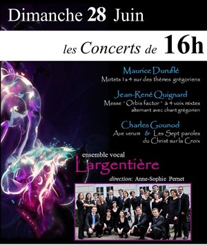 Affiche de Motets grégoriens de Duruflé + Ave verum de Gounod + Messe 'Orbis factor' de Quignard