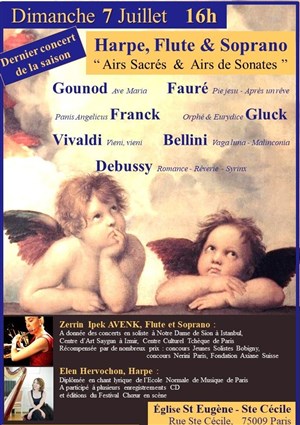 Affiche de Harpe, Flute & Soprano : Airs Sacrés & Airs de Sonates