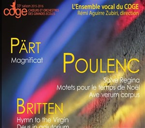 Affiche de Oeuvres pour Choeur de : Arvo Pärt - Poulenc - Britten