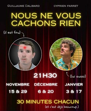Affiche de Guillaume et Cyprien dans Nous ne vous cachons rien
