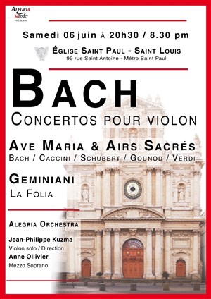 Affiche de Bach : concertos pour violon