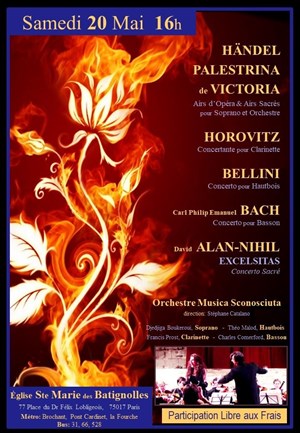 Affiche de Airs d'Opéra et Airs Sacrés pour Soprano et Orchestre