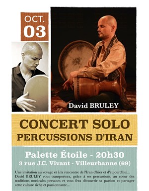 Affiche de Concert de Percussions d'Iran : David Bruley en solo