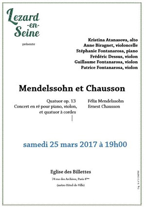 Affiche de Mendelssohn et Chausson