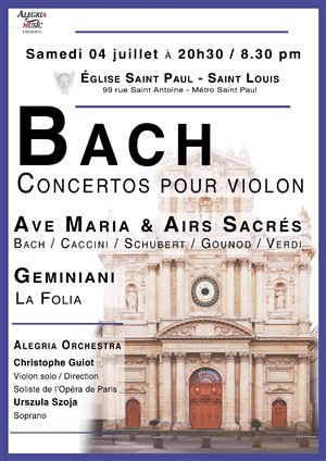 Affiche de Bach: Concertos pour Violon