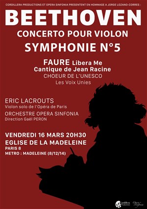 Affiche de Beethoven: Symphonie n°5, Ouverture Coriolan, Concerto pour violon