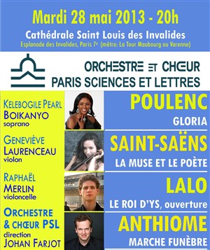 Affiche de Concert Orchestre PSL