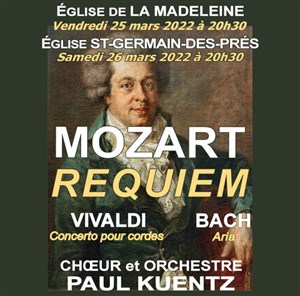 Affiche de Mozart : Requiem avec le choeur et orchestre de Paul Kuentz