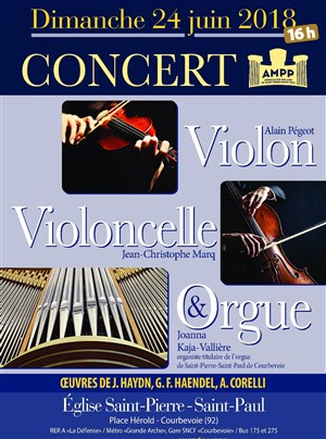 Affiche de Concert violon, violoncelle et orgue