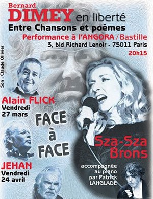 Affiche de Bernard Dimey en liberté : face à face Sza-Sza Brons et Marcel Marin