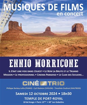 Affiche de Ciné-Trio : Concert de Musiques de Films 100 % Ennio Morricone