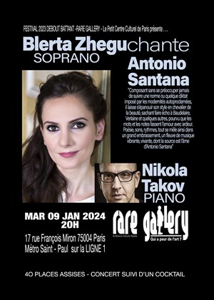 Affiche de Blerta Zhegu chante Antonio Santana avec Nikola Takov au piano