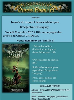 Affiche de Journée familiale de cirque et danses folkloriques d'Argentine