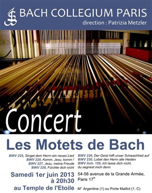 Affiche de Motets de Bach