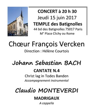 Affiche de Concert du Choeur Vercken