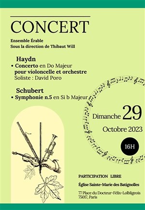 Affiche de Concert Symphonique : Haydn et Schubert