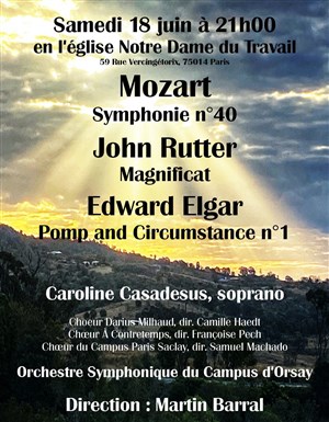 Affiche de Concert Rutter, Mozart, Elgar