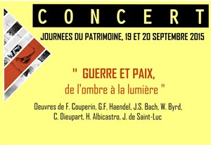 Affiche de Concert baroque "Guerre et Paix, de l'ombre à la lumière"