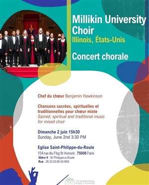 Affiche de Chorale de l'Université Millikin, Illinois USA