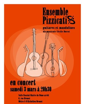 Affiche de Pizzicatis : ensemble mandolines et guitares