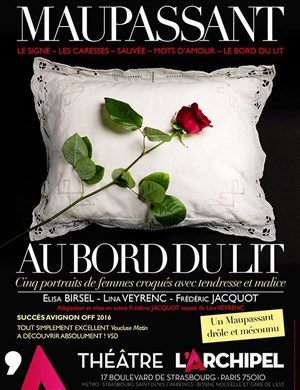 Affiche de Maupassant au bord du lit