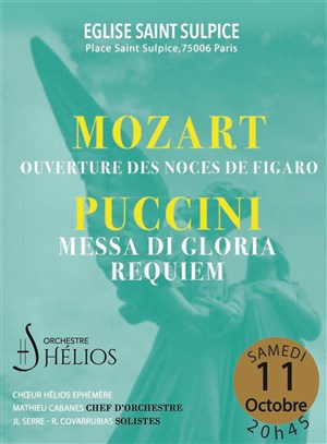 Affiche de Messa di Gloria Puccini, Requiem de Puccini, Ouverture des Noces de Figaro Mozart
