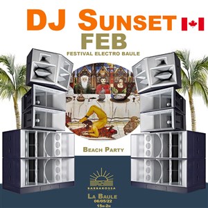Affiche de Dj Sunset de Montréal pour la grande première du Festival Electro Baule