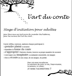 Affiche de Stage d'initiation à l'art du conte