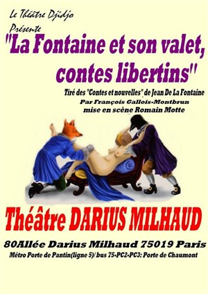 Affiche de La Fontaine et son valet, contes libertins