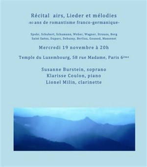 Affiche de Récital piano/voix/clarinette : 80 ans de romantisme franco germanique