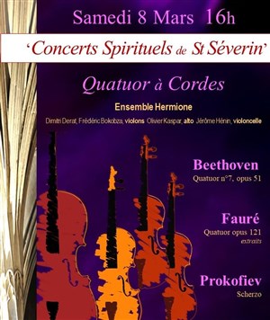 Affiche de Quatuor à Cordes : Beethoven / Fauré / Prokofiev