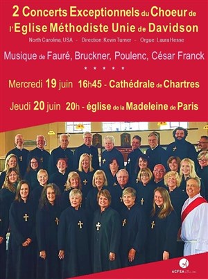 Affiche de Concert exceptionnel du Choeur de l'Eglise Méthodiste Unie de Davidson
