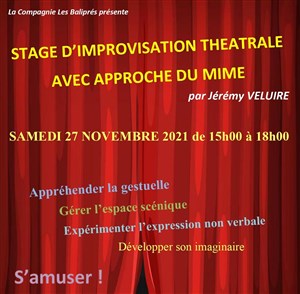 Affiche de Stage d'improvisation théâtrale avec approche du mime