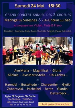 Affiche de Concert chorale, chants du monde et chants sacrés