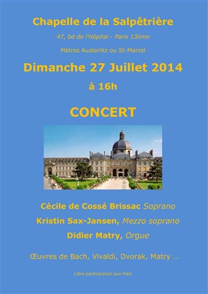 Affiche de Concert d'été, voix et orgue, à la Salpêtrière