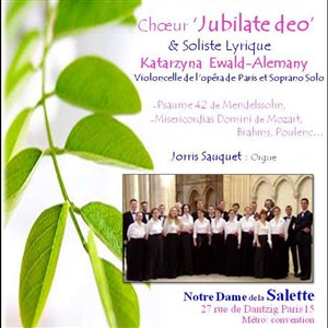 Affiche de Choeur mixte Jubilate deo & Soliste Lyrique
