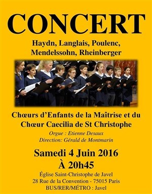 Affiche de Concert des Enfants de la Maîtrise et du Choeur Caecilia de Saint Christophe