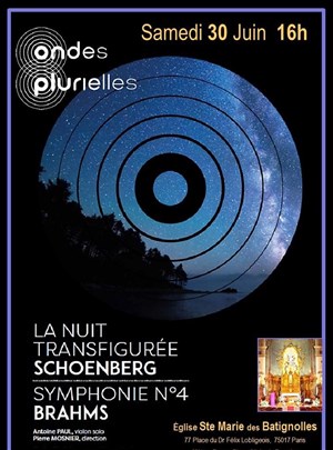 Affiche de La Nuit transfigurée de Schoenberg & 4ème Symphonie de Brahms