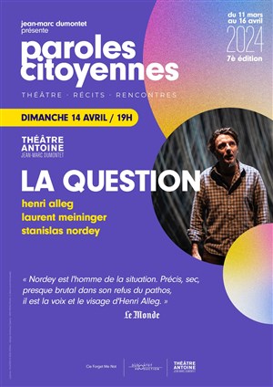 Affiche de Paroles Citoyennes : La question