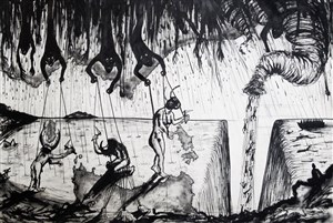 Affiche de Exposition Franck Saïssi - La bouteille à l'encre