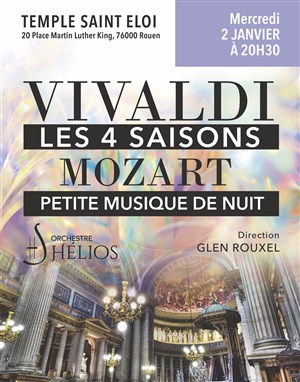 Affiche de Concert du Nouvel An : Les 4 Saisons de Vivaldi et Petite Musique de Nuit de Mozart.