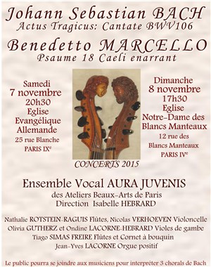Affiche de Jean-Sebastien Bach : Cantate BWV 106 avec Choeur et instruments